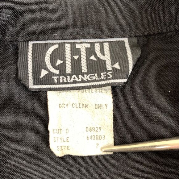 Vtg Y2K Double-Breasted Mini Dress Junior's 7 6 Black Retro Mod 60s Go-Go Girl - Picture 6 of 12